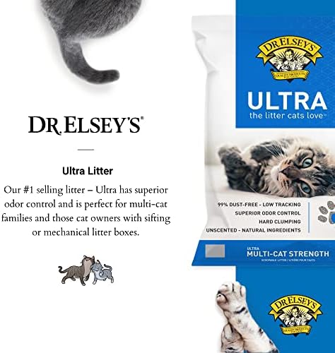 Dr. Elsey’s Premium Clumping Cat Litter - Ultra - 99.9% Dust-Free, Low Tracking, Hard Clumping, Superior Odor Control, Unscented & Natural Ingredients Pet Litter : Pet Supplies - Image 2
