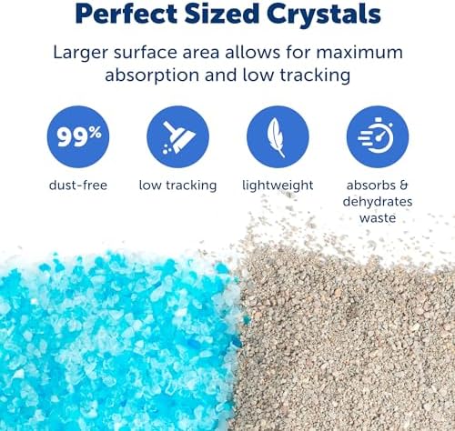 PetSafe ScoopFree Premium Blue Non-Clumping Crystal Cat Litter, Lightly Scented Litter – Superior Odor Control – Low Tracking for Less Mess – Lasts Up to 1 Month, 8.6 lbs total (2 Pack of 4.3 lb bags) Pet Supplies - Image 3