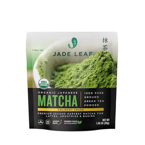 Jade Leaf Matcha Organic Green Tea Powder - Culinary Grade Premium Second Harvest - Authentic Japanese Origin (1.06 Ounce Pouch)