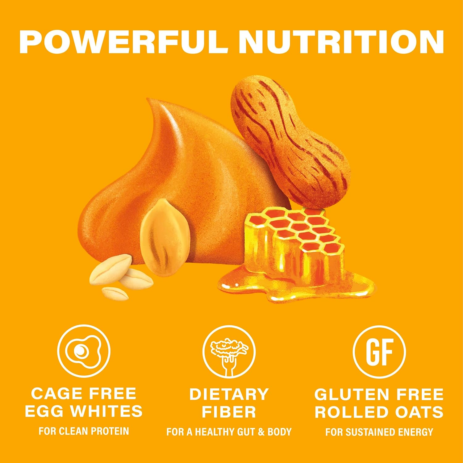 Over Easy Mini Granola Breakfast Bars - Best Protein for Morning Energy - 100 Calories Healthy Snacks - Soft and Chewy - Gluten Free, Dairy Free, Soy Free and Kosher (Peanut Butter, 20 Count) - Image 8