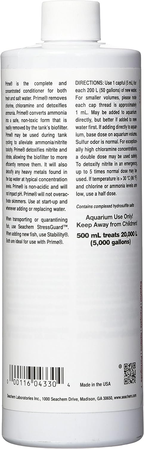 Seachem Prime Fresh and Saltwater Conditioner - Chemical Remover and Detoxifier 500 ml - Image 3